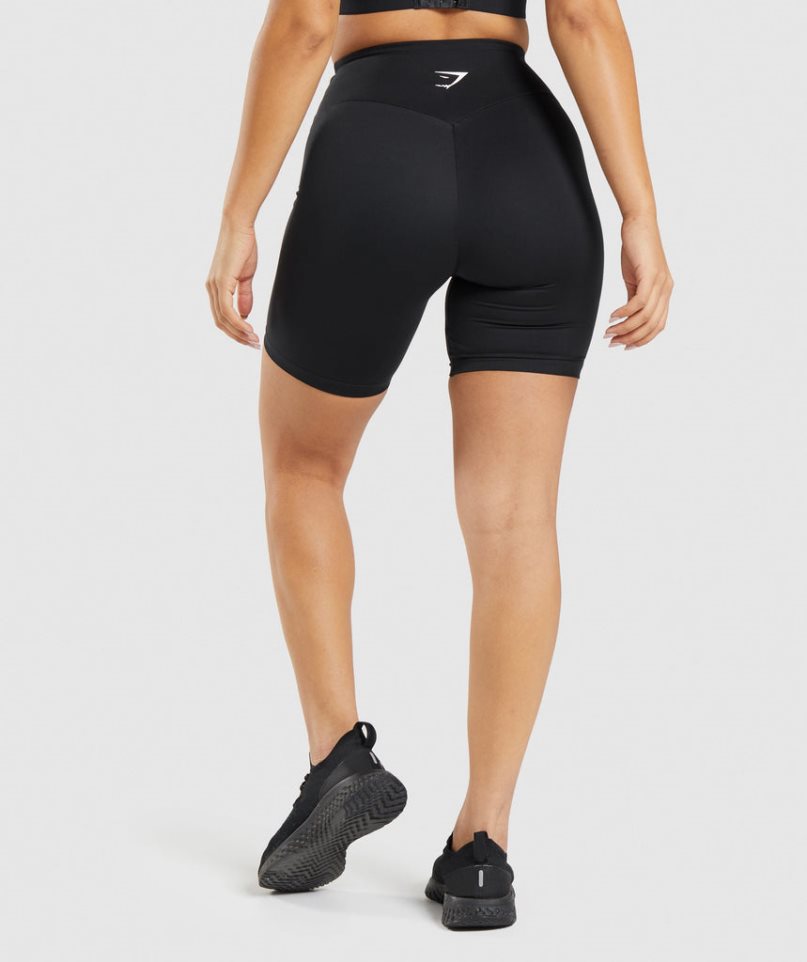 Szorty Gymshark Treningowe Cycling Damskie Czarne | PL 052HEB